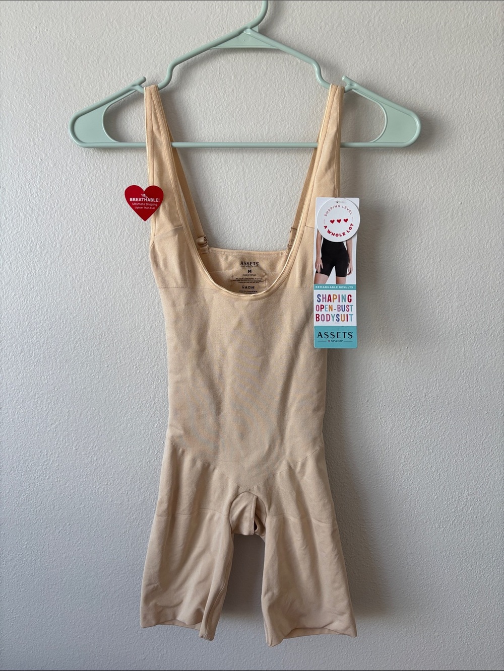 NWT SPANX SPANXsculpt Women's Remarkable Results Open Bust Mid-Thigh Bodysuit